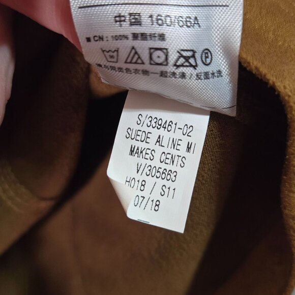 Old Navy Womens sz 4 Faux Suede A-Line Mini Skirt Front Pockets Camel Caramel Br - Picture 14 of 14